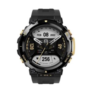 Amazfit T Rex 2 Smart Watch, Rugged Outdoor GPS Sports Fitness Watch (Astro Black & Gold, 1.39)